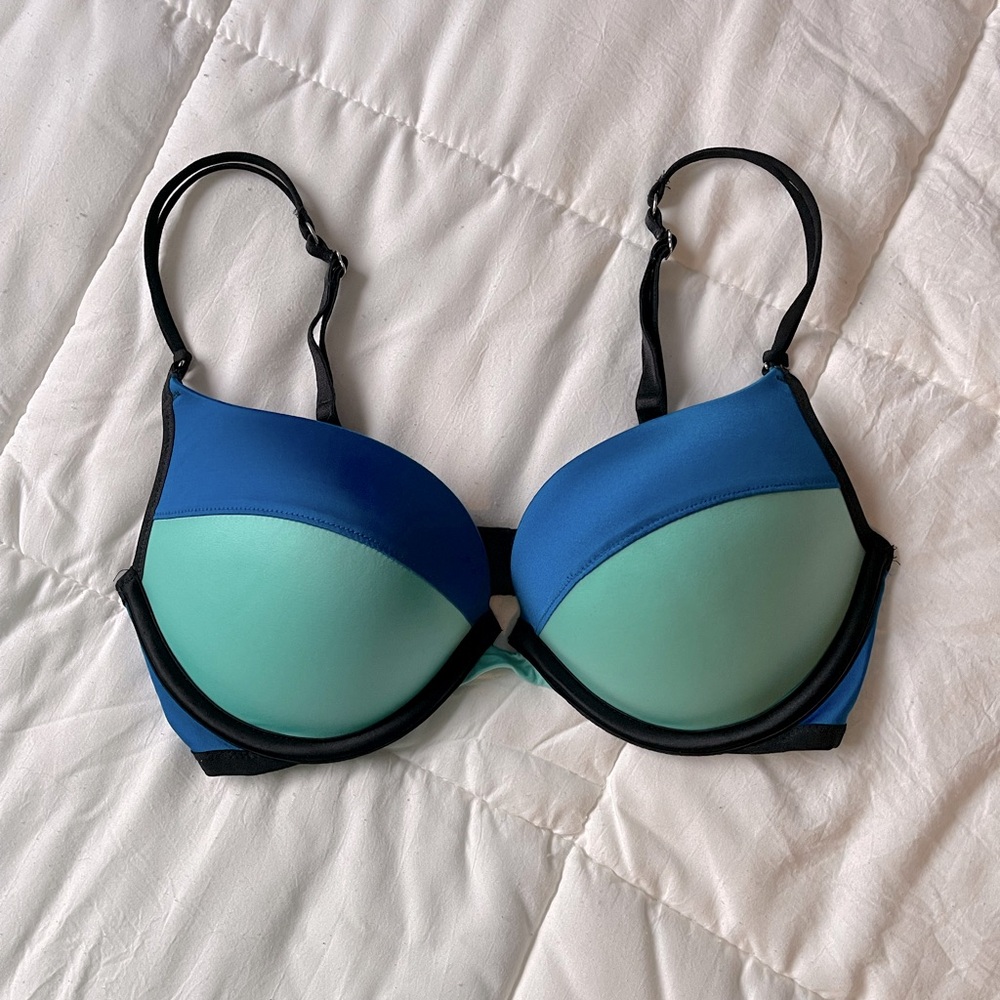 Victoria Secret Colorblock Blue and Green Bra